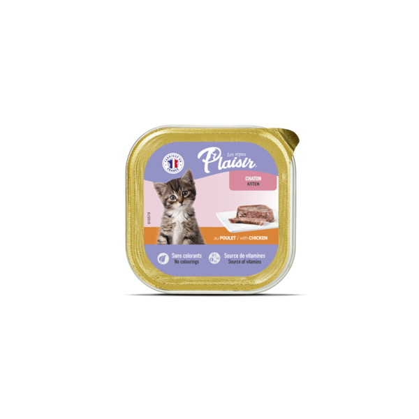 BARQUETTE PLAISIR KITTEN POULET/LAIT 100
