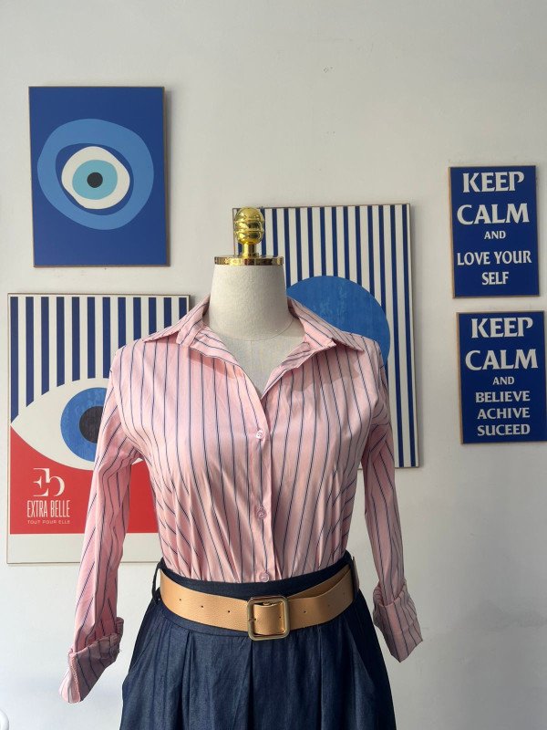 Chemise femme rayée Made in Italy en coton