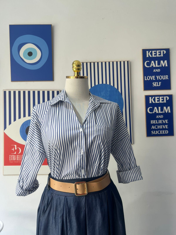 Chemise femme rayée Made in Italy en coton